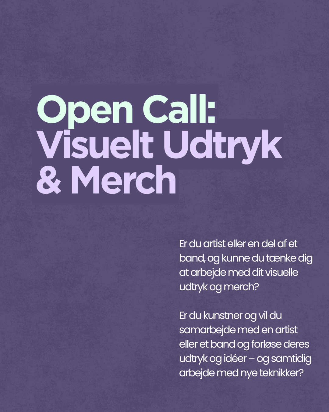 Merchworkshop med kunstnere